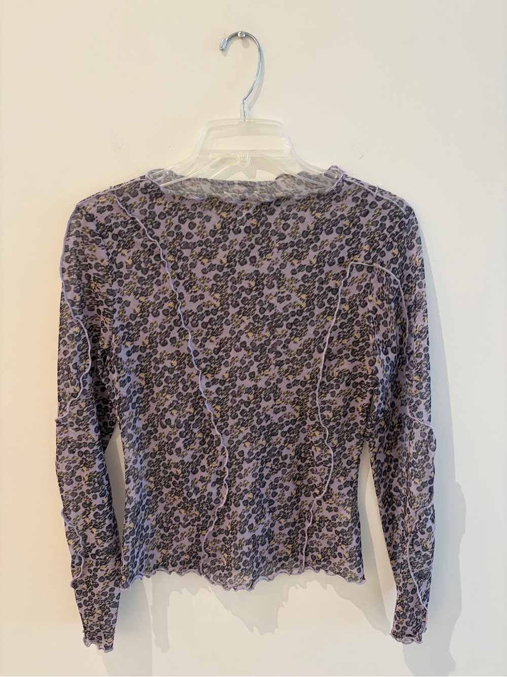 & Other Stories Lavender Leopard Long-Sleeve Top
